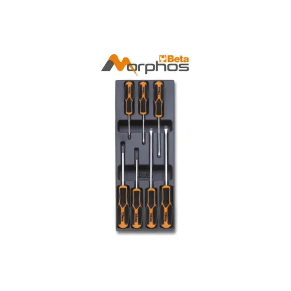 Zestaw wkrętaków Morphos płaskich i krzyżowych profil Phillips® we wkładzie profilowanym z ABS BETA T208MH Nie przegap