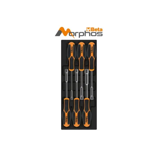 Zestaw kluczy nasadowych Morphos z głęboką nasadką we wkładzie profilowanym z ABS BETA T227MH Bestseller