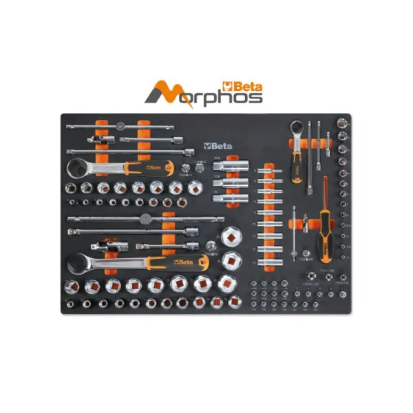 Zestaw nasadek 1/4”, 3/8" i 1/2” w miękkim wkładzie profilowanym z pianki EVA BETA MM105MH Tylko dziś