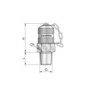 Łatwy zwrot Przyłącze pomiarowe gwintowane 3/8"BSPT/M16x2 zat. metal. S10838190C - Minipress