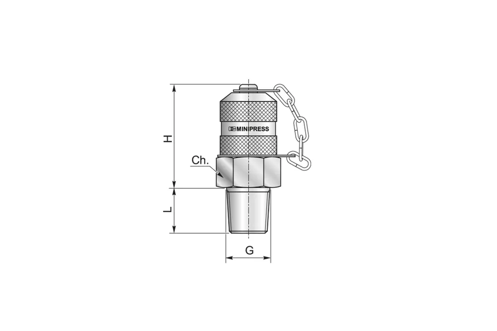 Łatwy zwrot Przyłącze pomiarowe gwintowane 3/8"BSPT/M16x2 zat. metal. S10838190C - Minipress