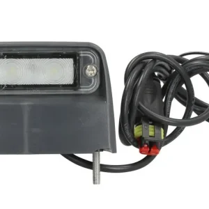 Lampa oświetlenia tablicy rejestracyjnej (LED, 12/24V, kolor szary, kolor szkła przezroczysty, 63x93mm, długość przewodu 1300mm, złącze SUPERSEAL) pasuje do KOGEL, SCHMITZ Wysoka jakość