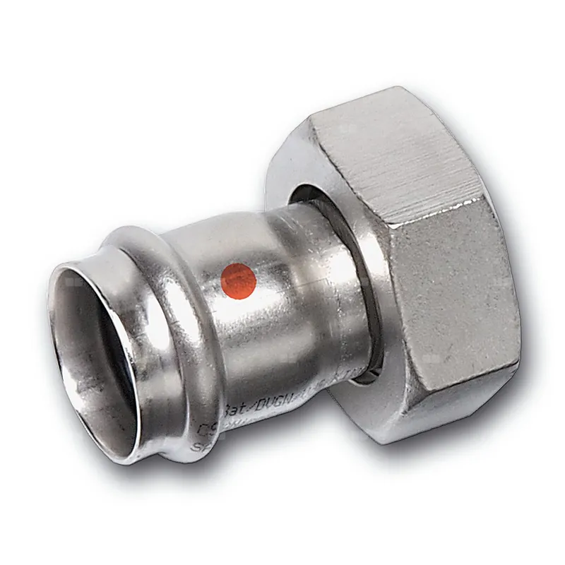 Tani Półśrubunek SANHA NiroTherm Press z uszczelką dwuczęściowy, stal nierdzewna, 15 mm x 1/2‘‘ (zw x nz)