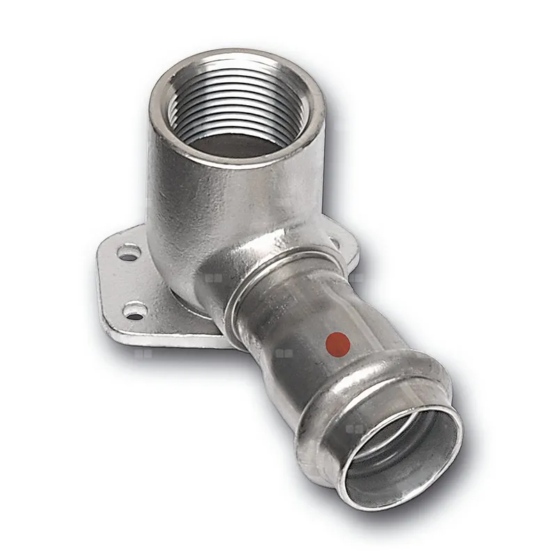 Wysoka jakość Kolano 90‘ SANHA NiroTherm Press ścienne, stal nierdzewna, 15 mm x 1/2‘‘ (zw x GW)