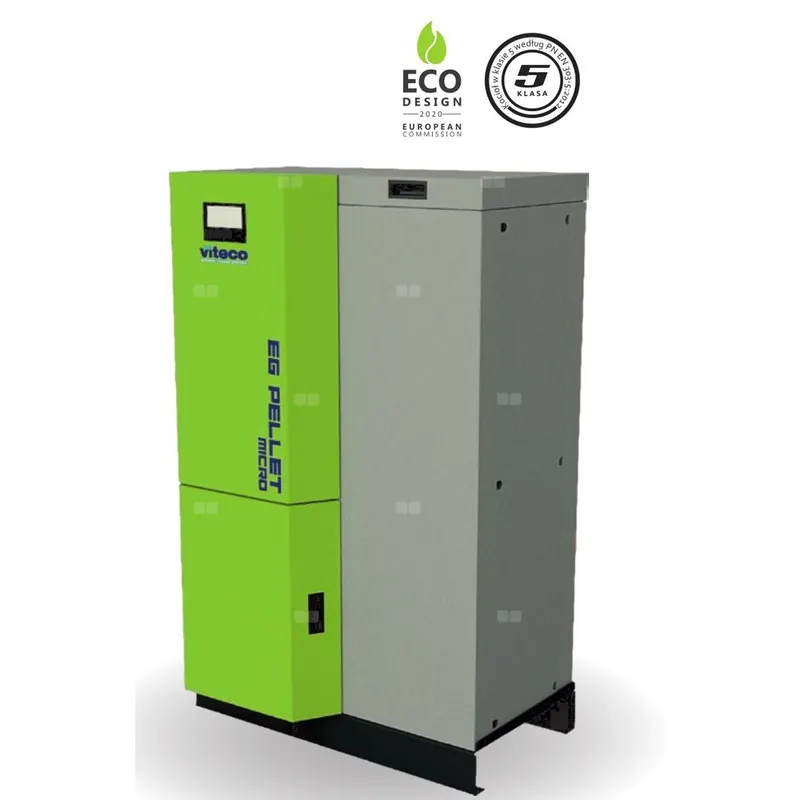 Hit sprzedaży Kocioł na pellet VITECO HEAT EG PELLET MICRO G 8 kW z przyłączem c.o. z zasobnikiem o pojemności 80 l